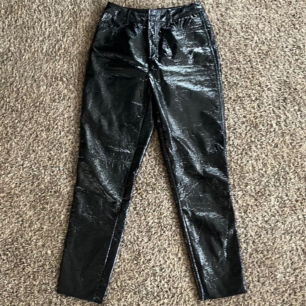 Stradivarius black leather pants, size 2, no tags but never worn.